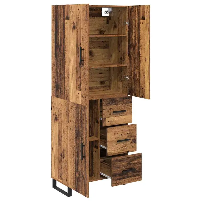 Aukštas spintelė 2 pcs Senovinis medis 69,5 x 34 x 180 cm