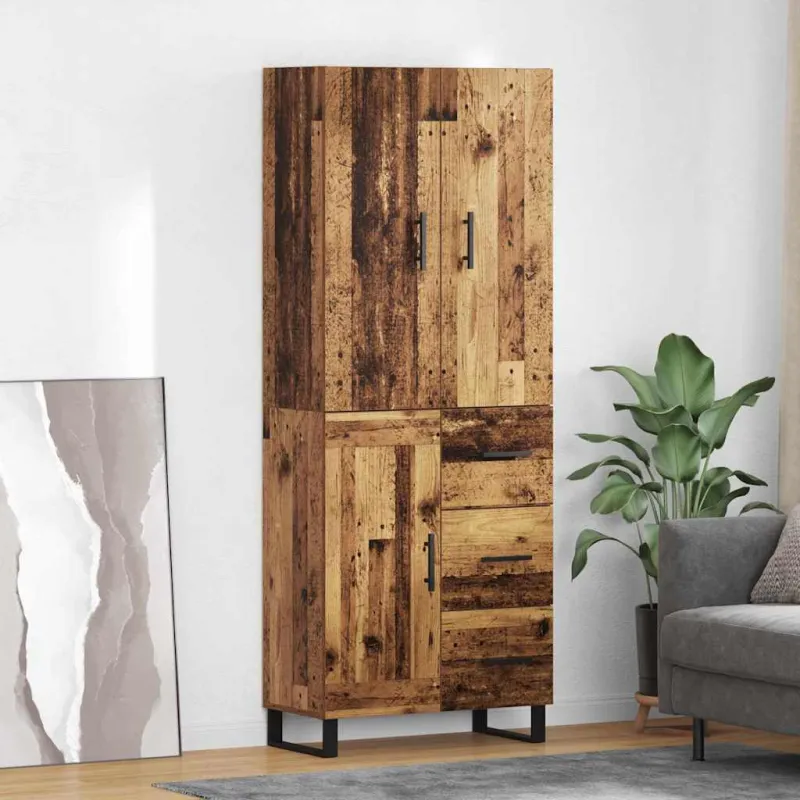 Aukštas spintelė 2 pcs Senovinis medis 69,5 x 34 x 180 cm
