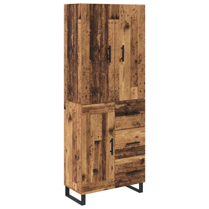 Aukštas spintelė 2 pcs Senovinis medis 69,5 x 34 x 180 cm