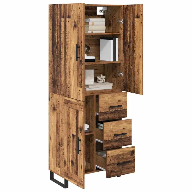 Aukštas spintelė 2 pcs Senovinis medis 69,5 x 34 x 180 cm