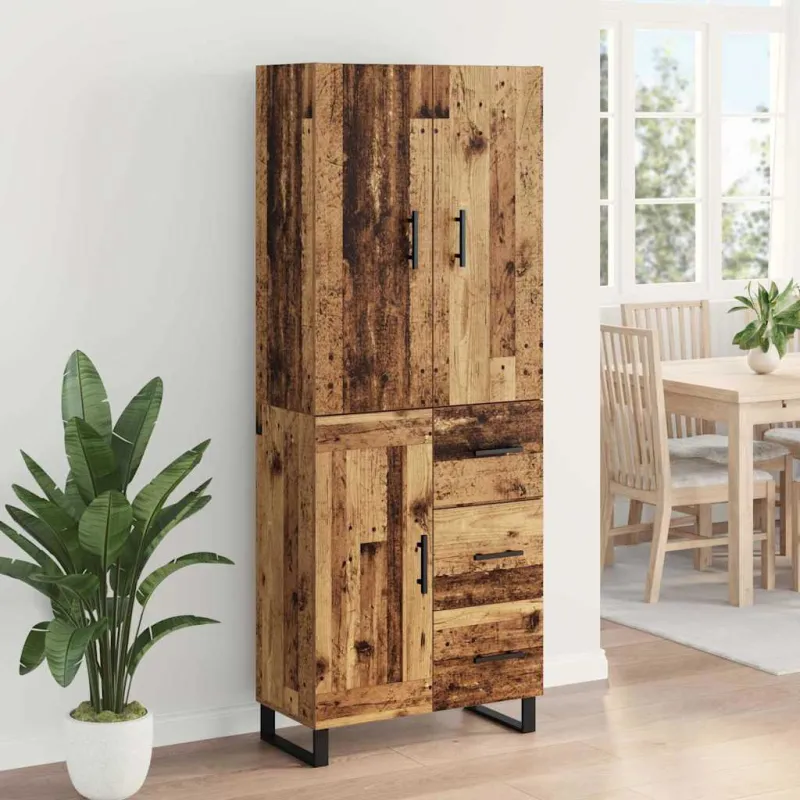 Aukštas spintelė 2 pcs Senovinis medis 69,5 x 34 x 180 cm