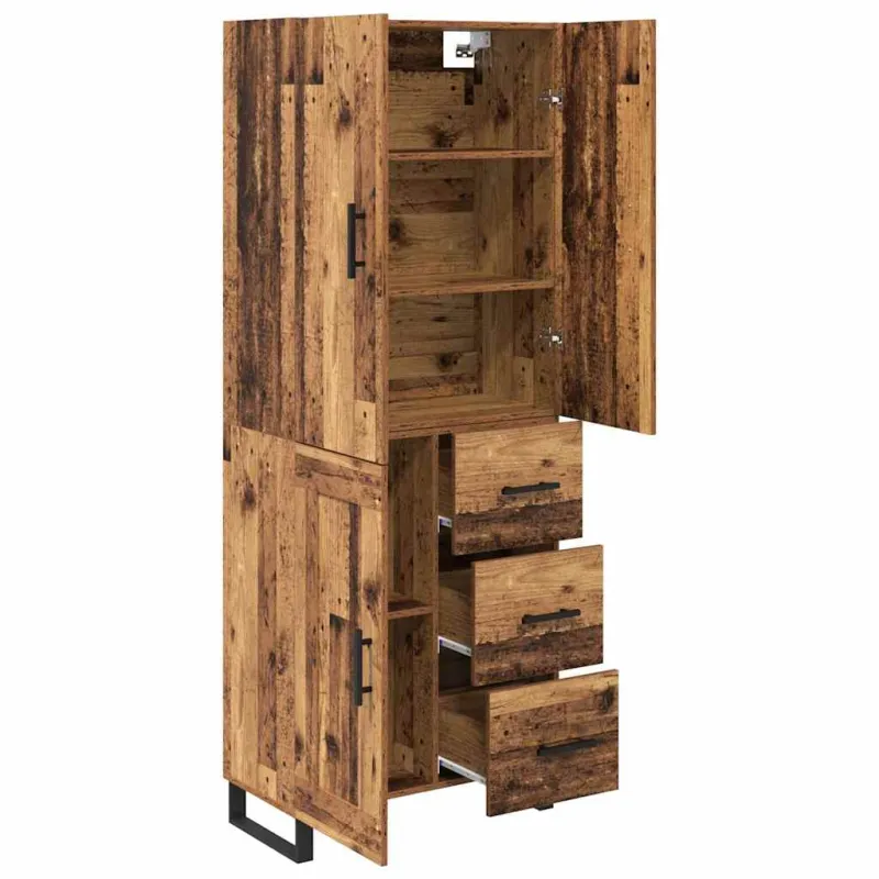 Aukštas spintelė 2 pcs Senovinis medis 69,5 x 34 x 180 cm