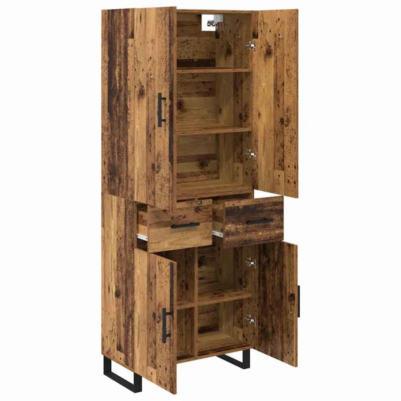 Aukštas spintelė 2 pcs Senovinis medis 69,5 x 34 x 180 cm
