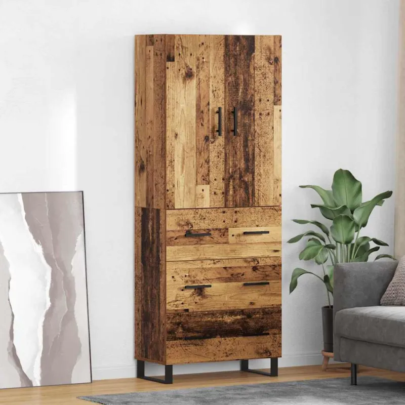 Aukštas spintelė 2 pcs Senovinis medis 69,5 x 34 x 180 cm