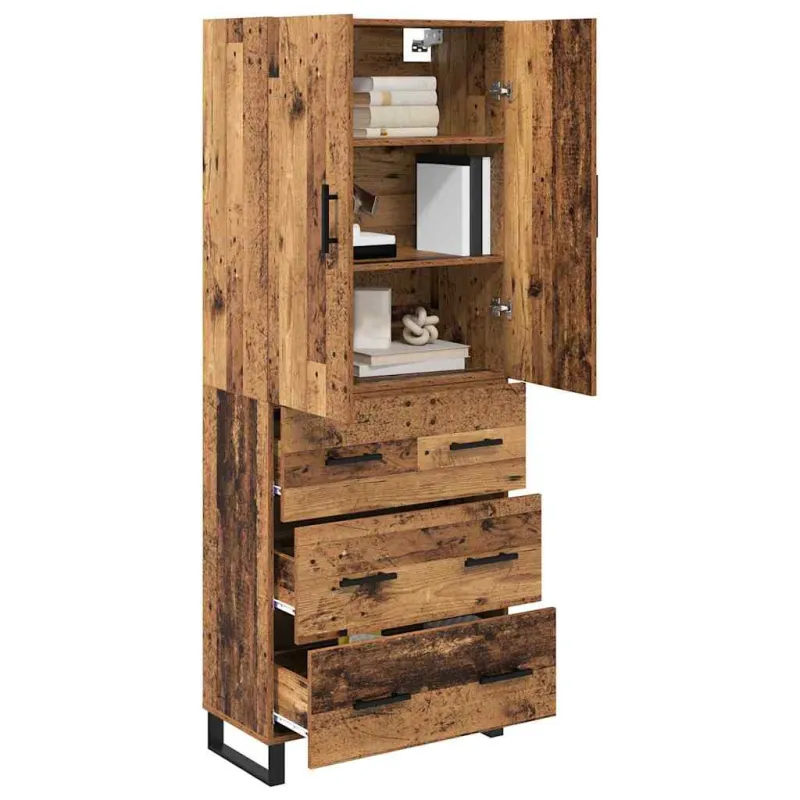 Aukštas spintelė 2 pcs Senovinis medis 69,5 x 34 x 180 cm