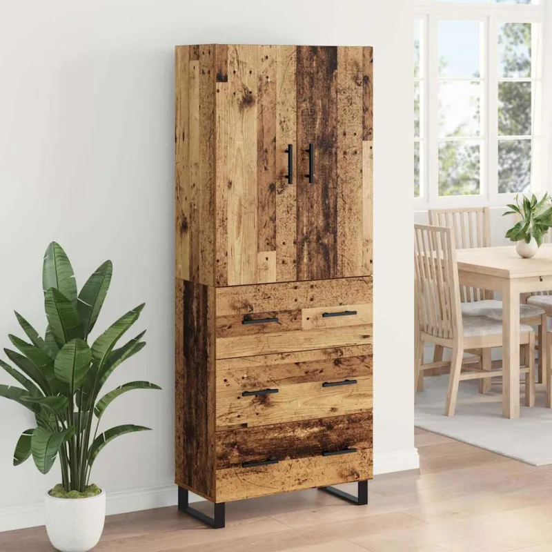 Aukštas spintelė 2 pcs Senovinis medis 69,5 x 34 x 180 cm