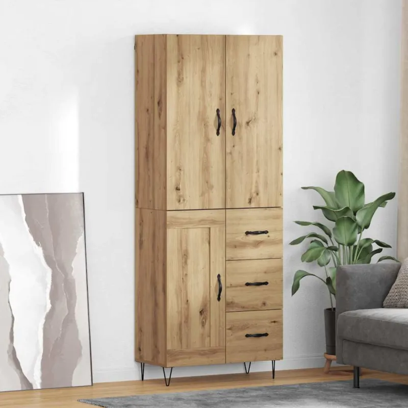 Aukštas spintelė su stalčių 2 pcs Amatininkų ąžuolas