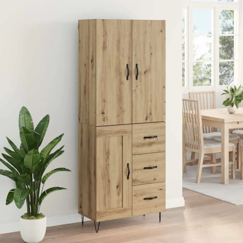 Aukštas spintelė su stalčių 2 pcs Amatininkų ąžuolas