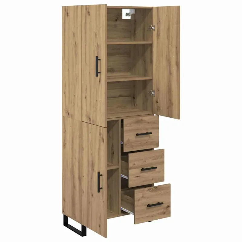 Aukštas spintelė 2 pcs Amatininkų ąžuolas 69,5 x 34 x 180 cm