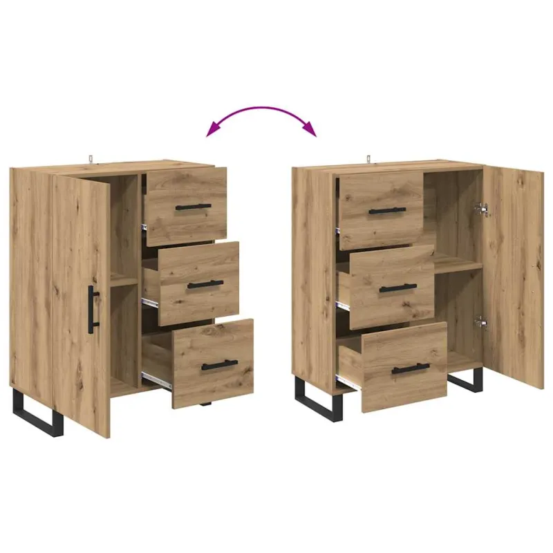 Aukštas spintelė 2 pcs Amatininkų ąžuolas 69,5 x 34 x 180 cm