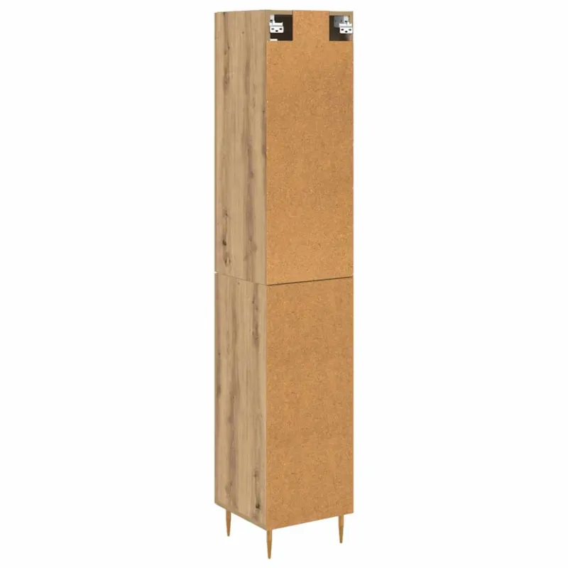 Aukštas spintelė 2 pcs Amatininkų ąžuolas Stiklas