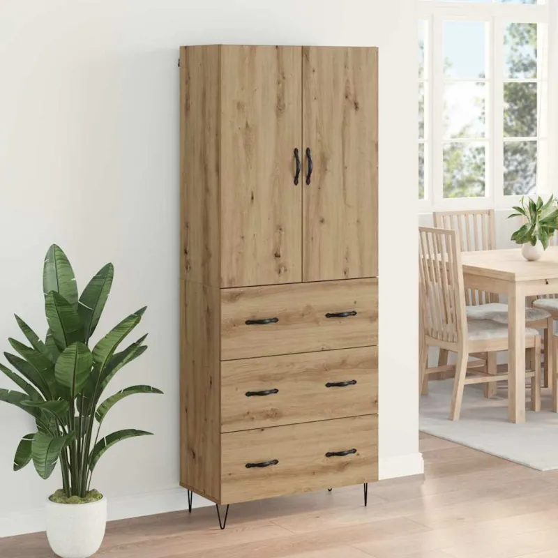 Aukštas spintelė su stalčių 2 pcs Amatininkų ąžuolas