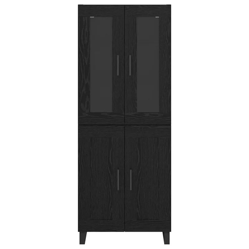 Aukštas spintelė 2 pcs Juodas ąžuolas