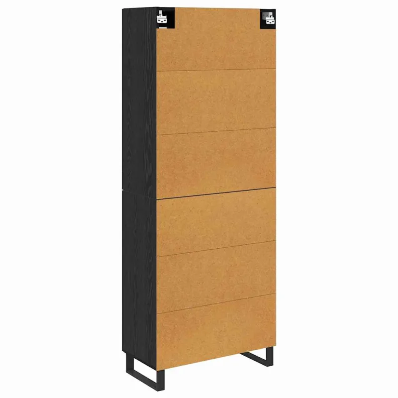 Aukštas spintelė 2 pcs Juodas ąžuolas
