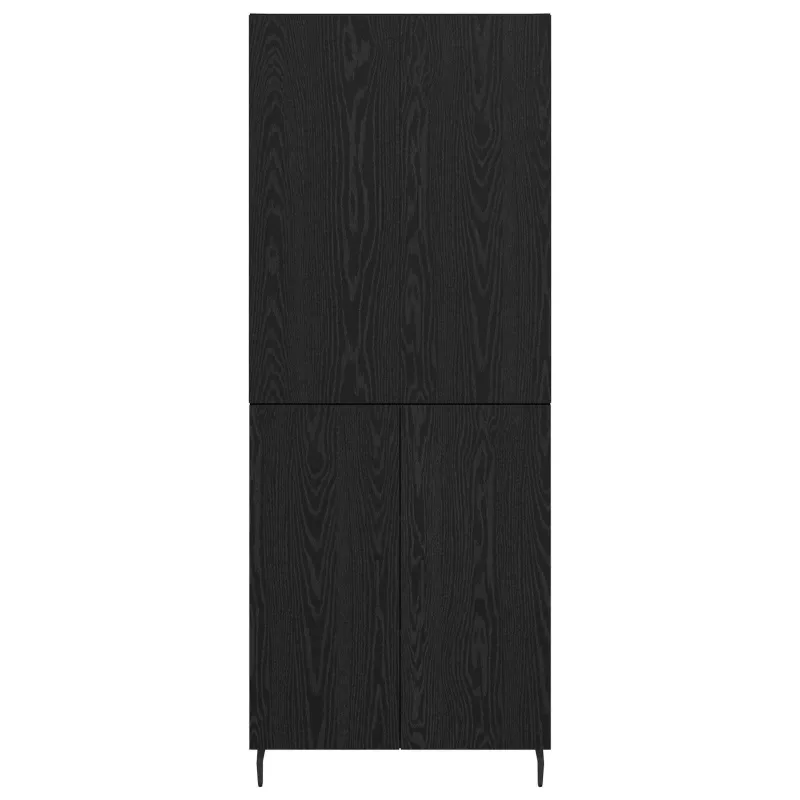 Aukštas spintelė 2 pcs juoda ąžuolo