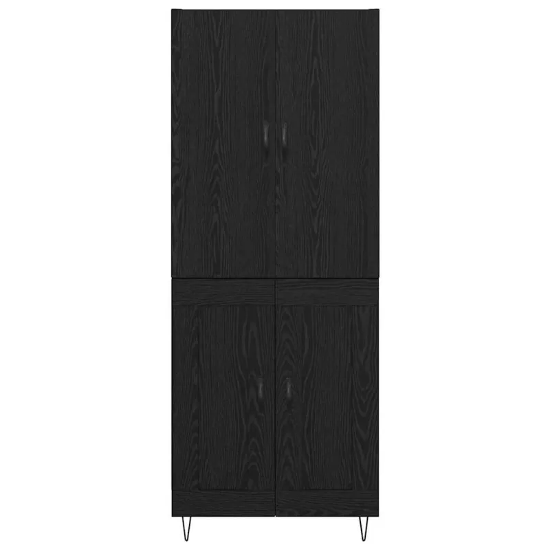 Aukštas spintelė 2 pcs Juodas ąžuolas