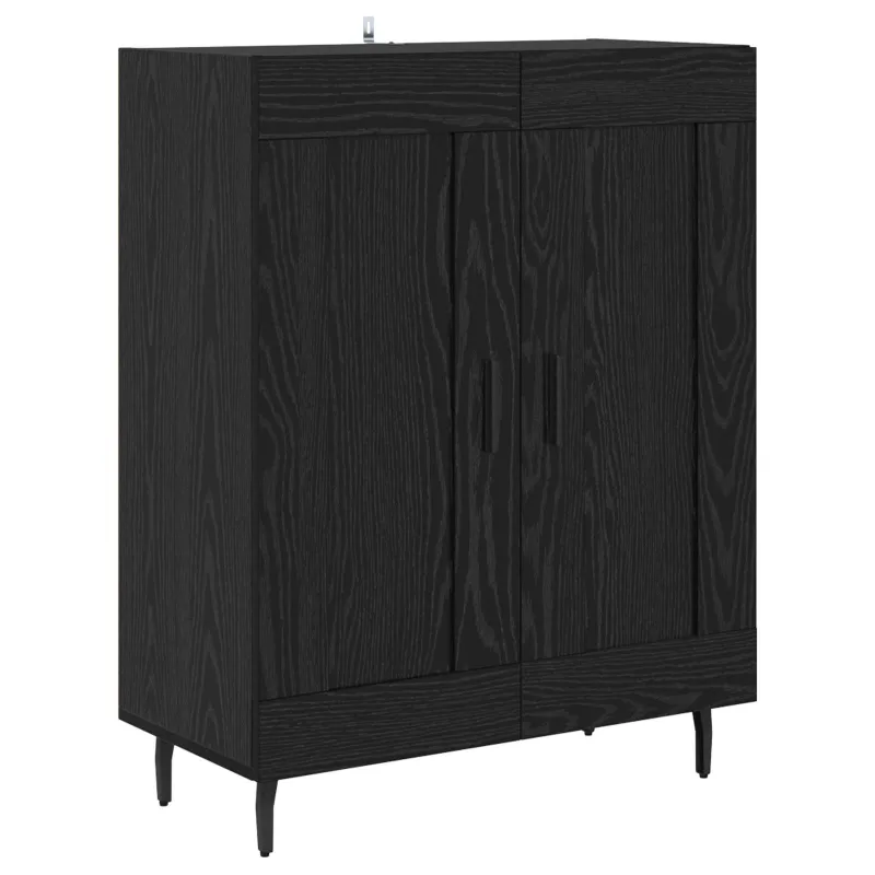 Aukštas spintelė 2 pcs juoda ąžuolo