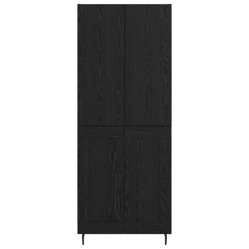 Aukštas spintelė 2 pcs juoda ąžuolo