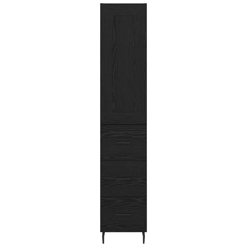 Aukštas spintelė su stalčių Juodas ąžuolas 34,5 x 34 x 180 cm
