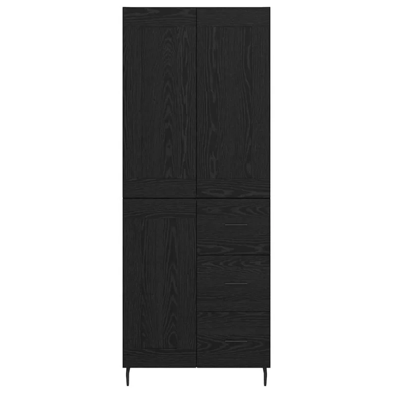 Aukštas spintelė 2 pcs Juodas ąžuolas 69,5 x 34 x 180 cm