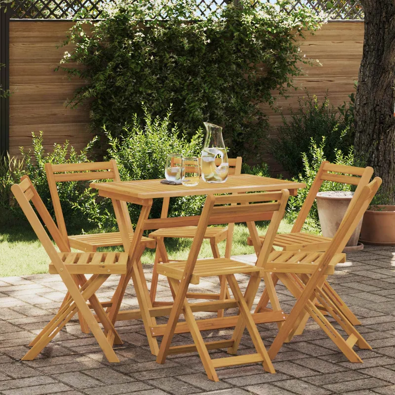 Sulankstomos sodo kėdės 6 pcs Natūrali 40 x 53 x 80 cm