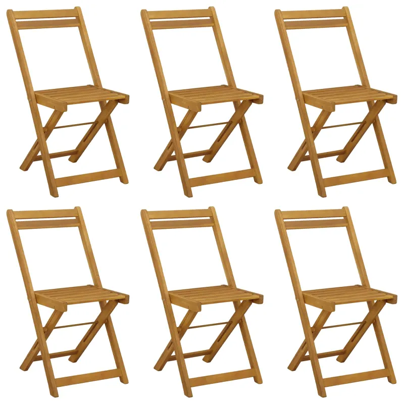 Sulankstomos sodo kėdės 6 pcs Natūrali 40 x 53 x 80 cm