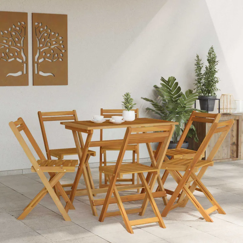 Sulankstomos sodo kėdės 6 pcs Natūrali 40 x 53 x 80 cm