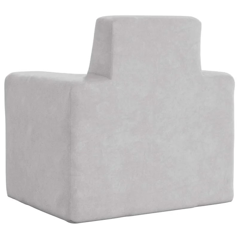 Vaikiška sofa, šviesiai pilkos spalvos, minkštas pliušas