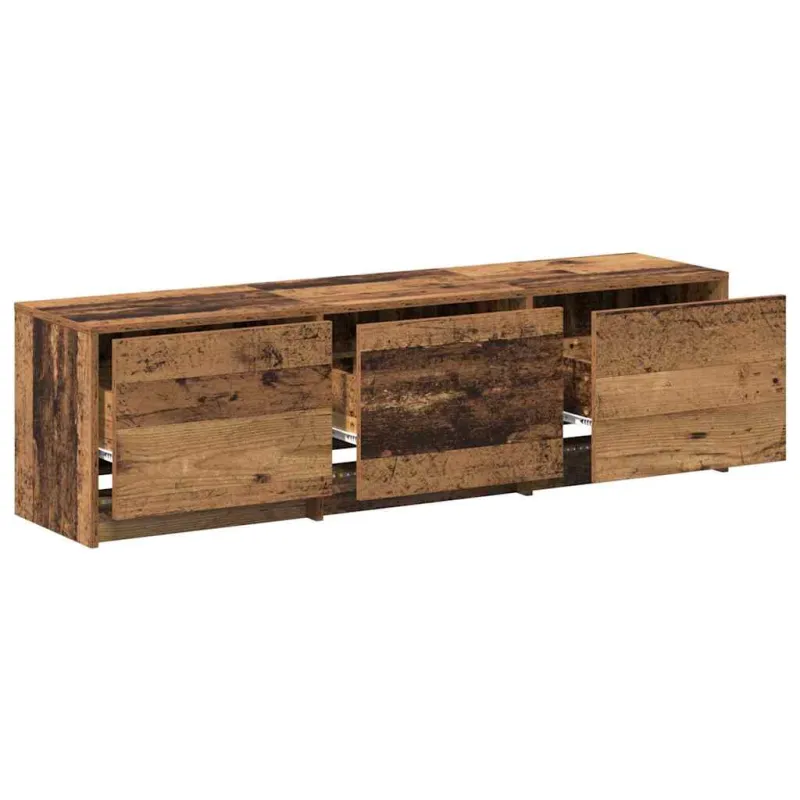 TV spintelė su LED su stalčių Senas medis 140 x 34 x 40 cm
