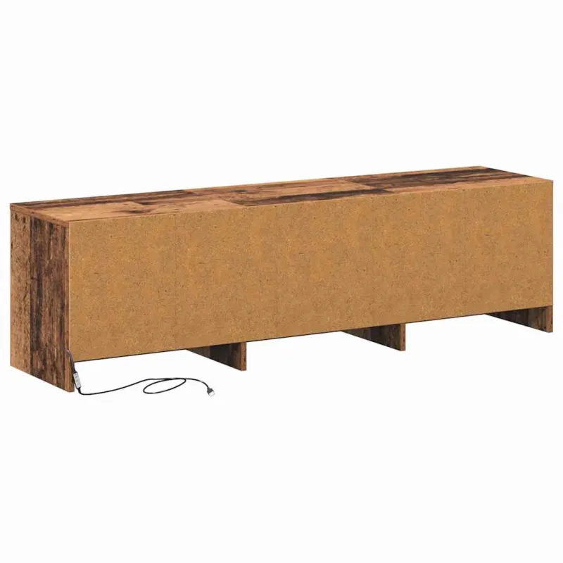 TV spintelė su LED su stalčių Senas medis 140 x 34 x 40 cm