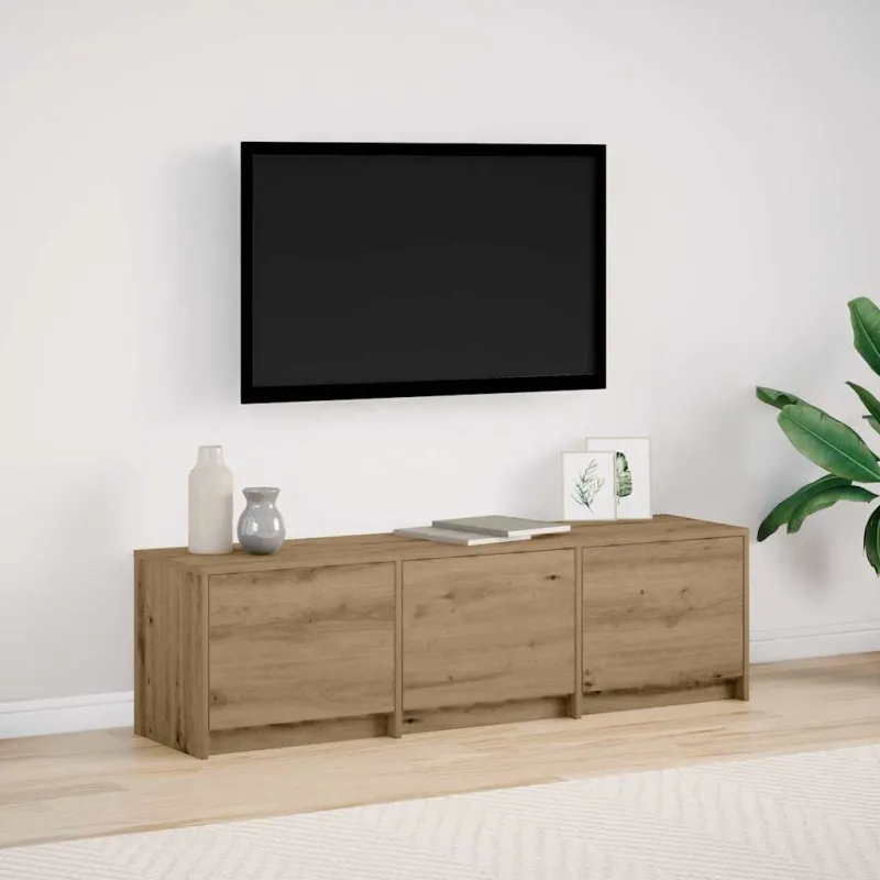 TV spintelė su LED su stalčių Meistrų ąžuolas 140 x 34 x 40 cm