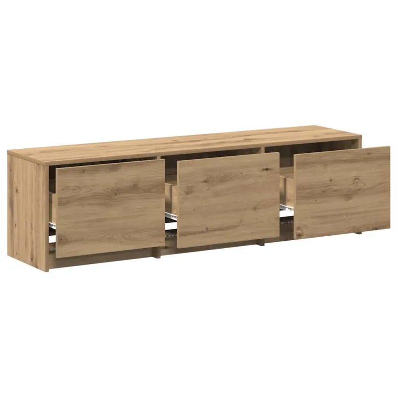 TV spintelė su LED su stalčių Meistrų ąžuolas 140 x 34 x 40 cm
