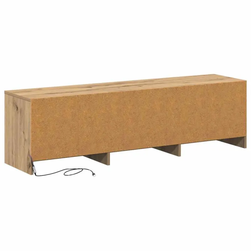 TV spintelė su LED su stalčių Meistrų ąžuolas 140 x 34 x 40 cm