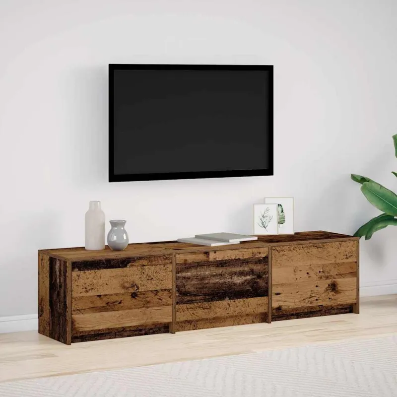 TV spintelė su LED su stalčių Senas medis 165 x 34 x 40 cm