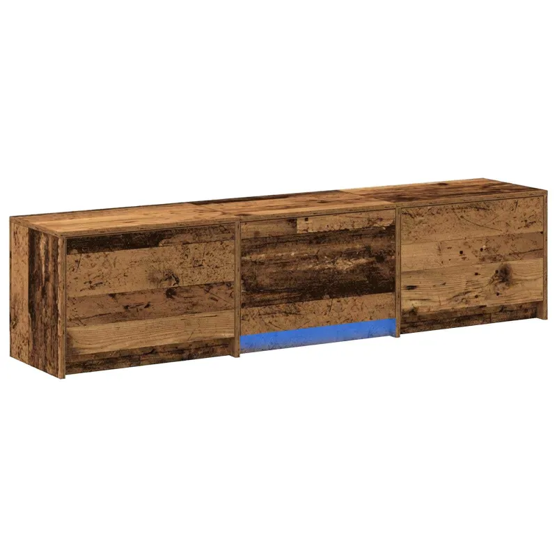 TV spintelė su LED su stalčių Senas medis 165 x 34 x 40 cm