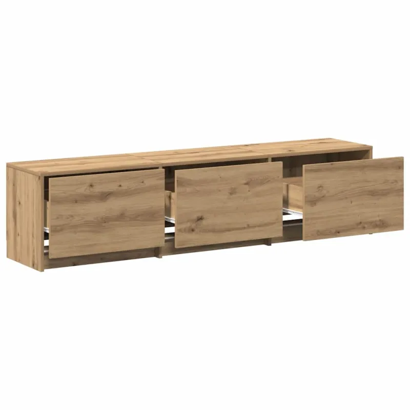 TV spintelė su LED su stalčių Meistrų ąžuolas 165 x 34 x 40 cm