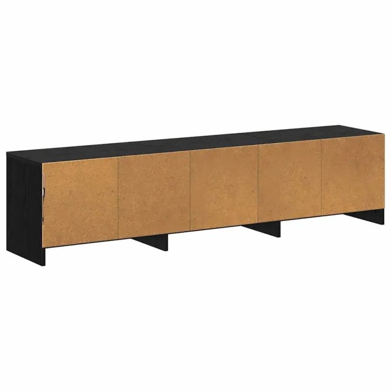 TV spintelė su LED su stalčių Juodas Ąžuolas 165 x 34 x 40 cm