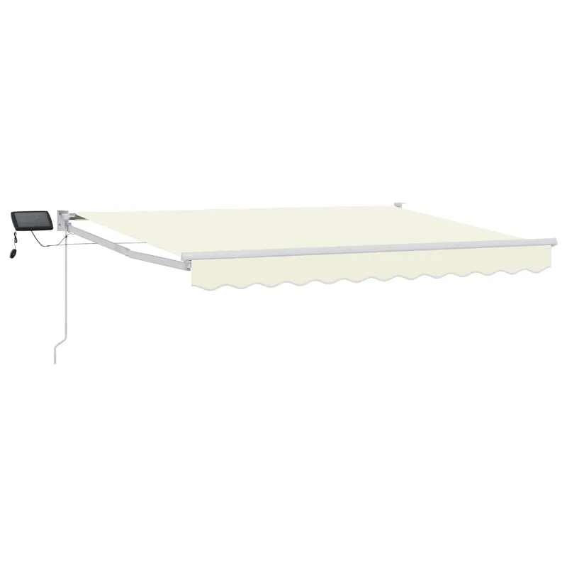 Rankinė ištraukiama markizė su LED Kremas ir balta 3,5 x 2,5 m