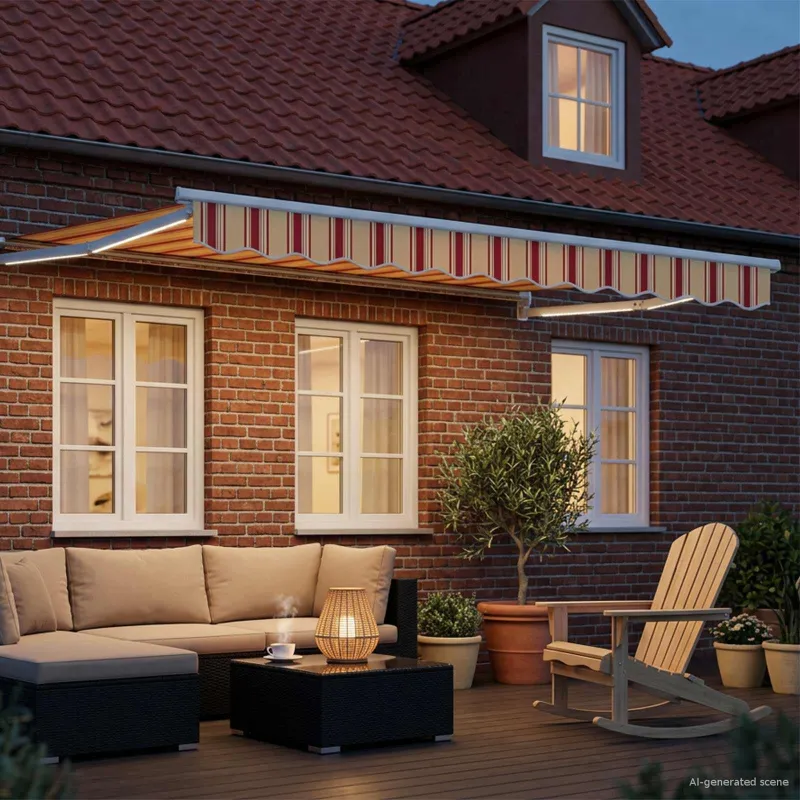 Rankinė ištraukiama markizė su LED Įvairiaspalvis 3,5 x 2,5 m