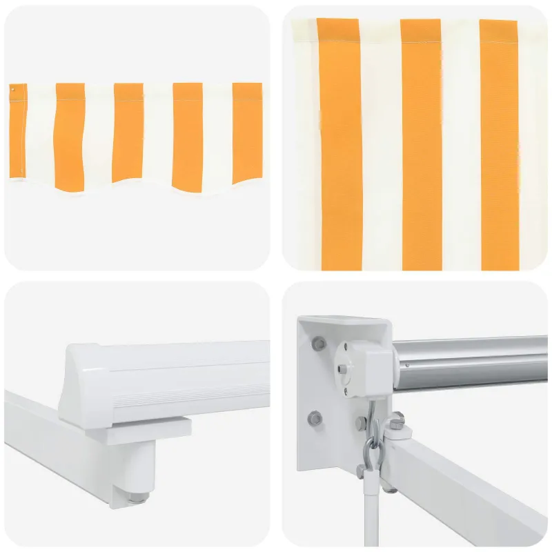 Rankinė ištraukiama markizė su LED Geltona ir balta 4 × 3 m