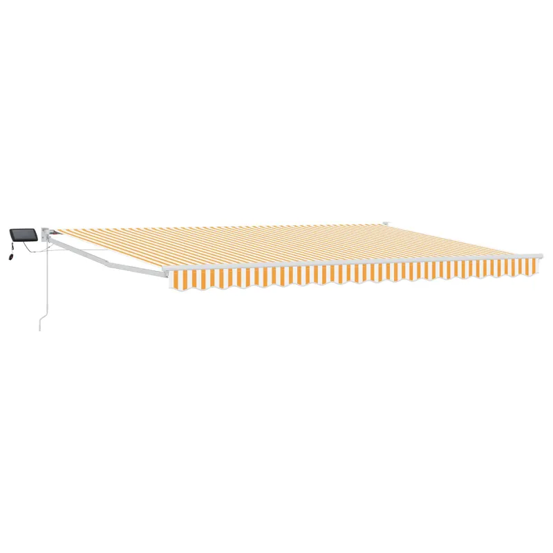 Rankinė ištraukiama markizė su LED Oranžinė ir balta 5 x 3 m