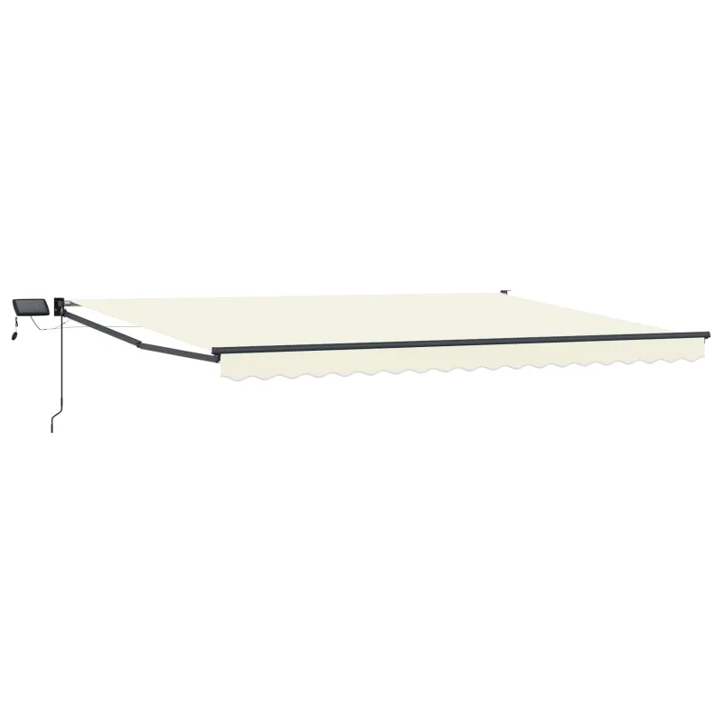 Rankinė ištraukiama markizė su LED Kremo ir antracito 4 x 2 m