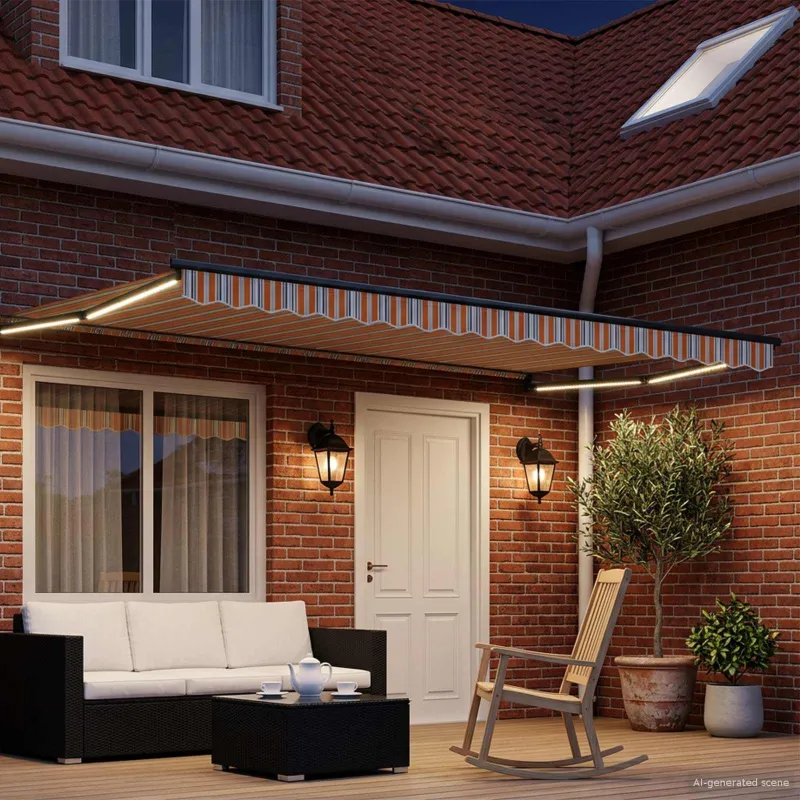 Rankinė ištraukiama markizė su LED 4 × 3 m
