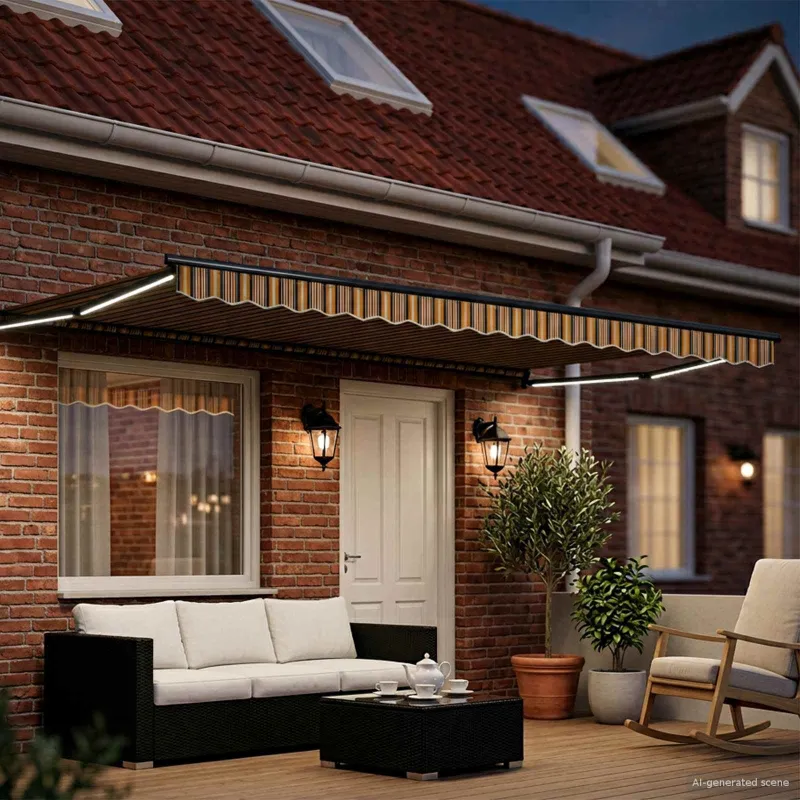 Rankinė ištraukiama markizė su LED 4 × 3 m