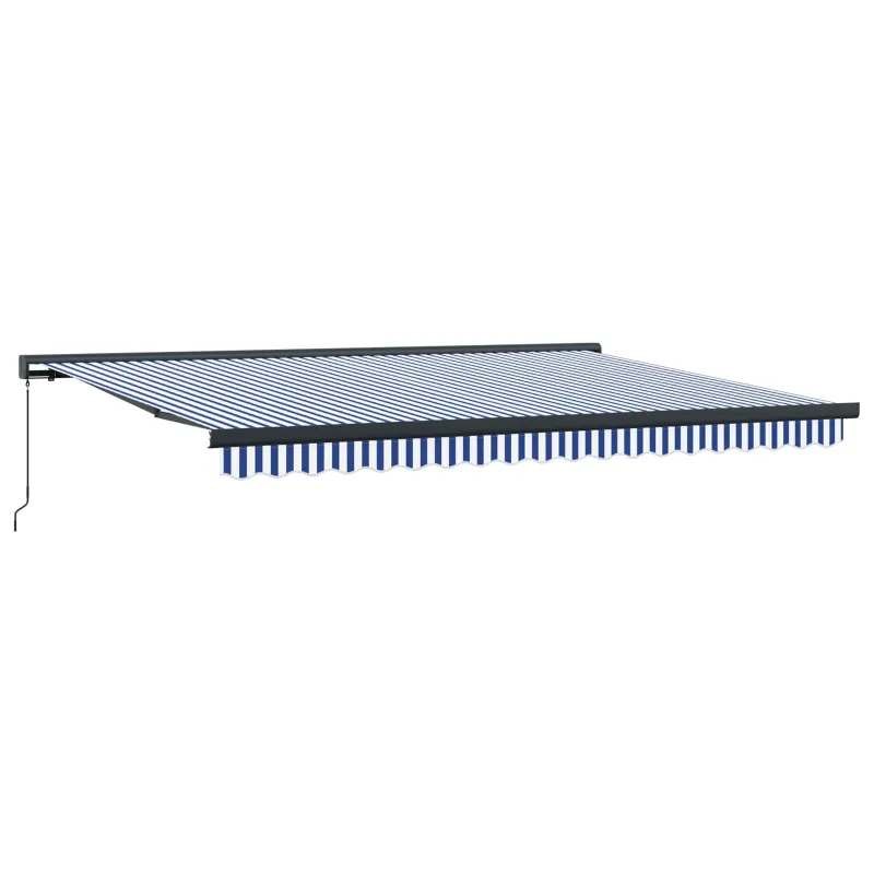 Ištraukiama markizė Mėlyna ir balta 400 × 300 cm