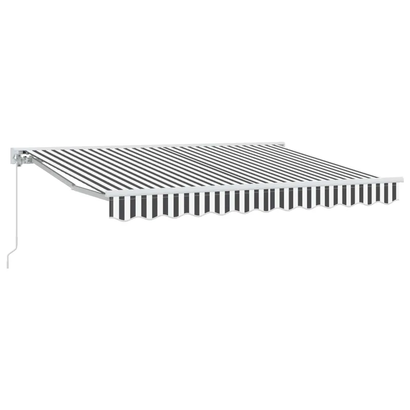 Rankinė sulankstoma markizė Antracito ir baltos 3 x 2,5 m