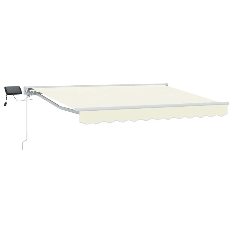 Rankinis markizės rėmas su LED Kremas ir balta 2,5 x 2 m