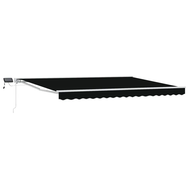 Rankinis markizės rėmas su LED Juoda ir Balta 4 × 3 m
