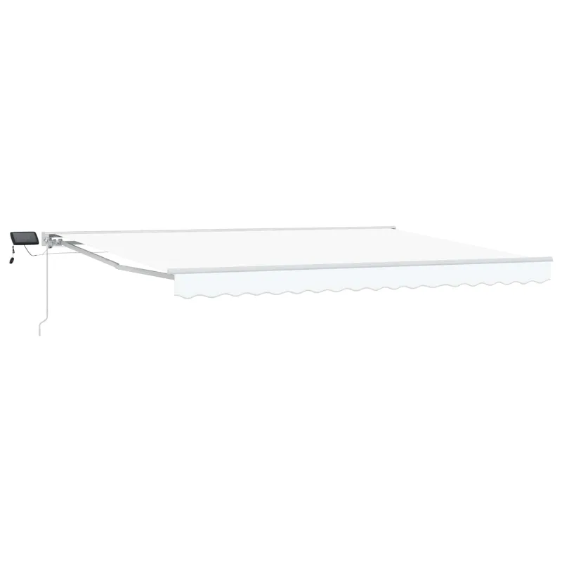 Rankinis markizės rėmas su LED Baltas 4 × 3 m