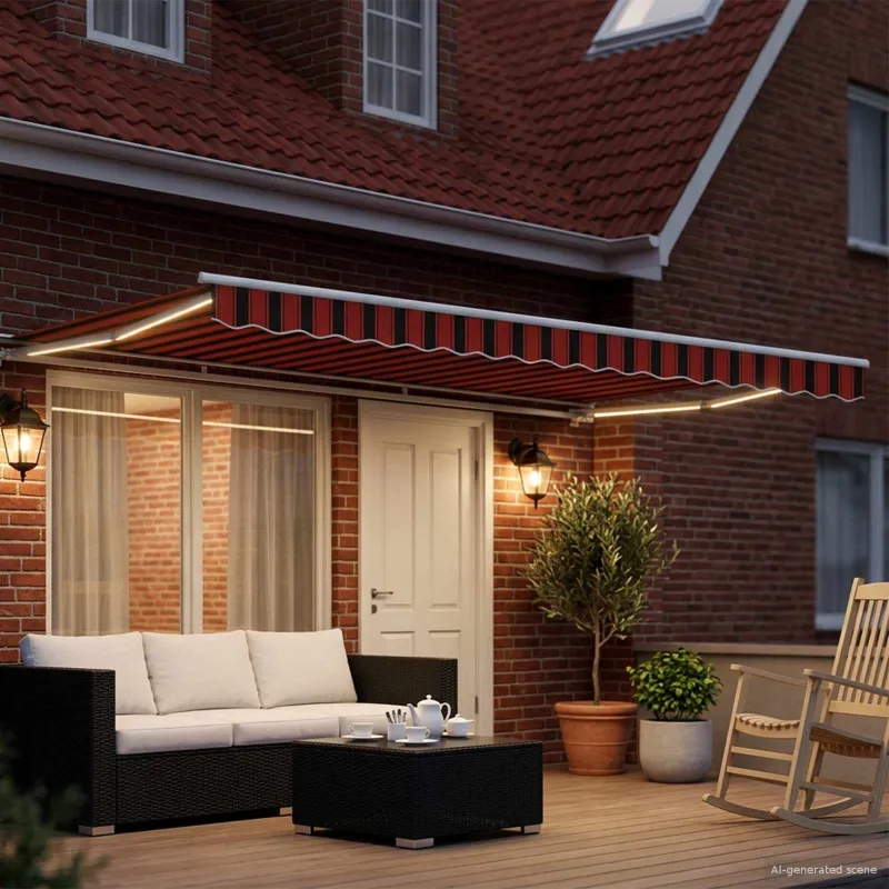 Rankinis markizės rėmas su LED 4,5 × 3,5 m